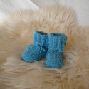 Chaussons bébé laine turquoise