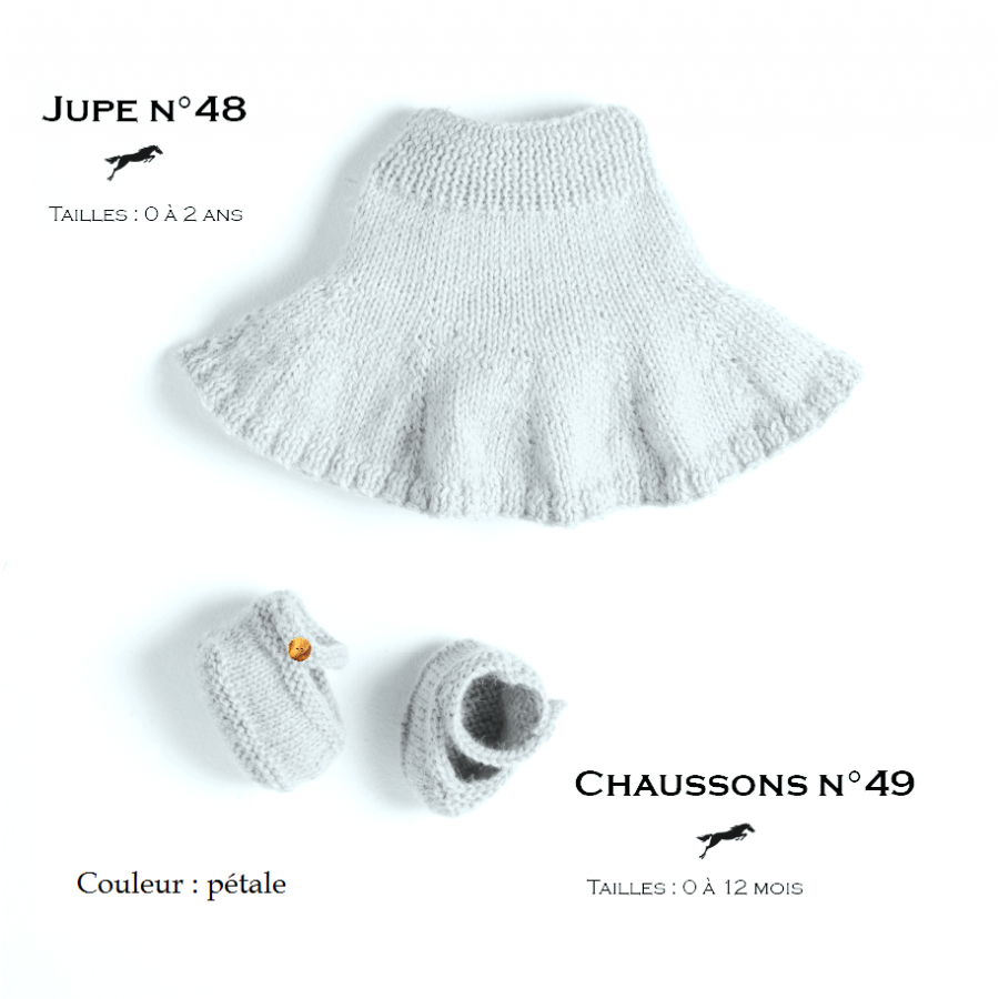 jupe 48 et chaussons 49 pétale