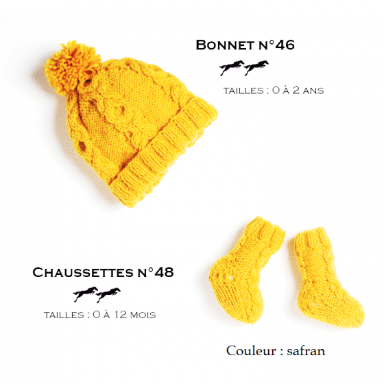 Bonnet et chaussettes safran