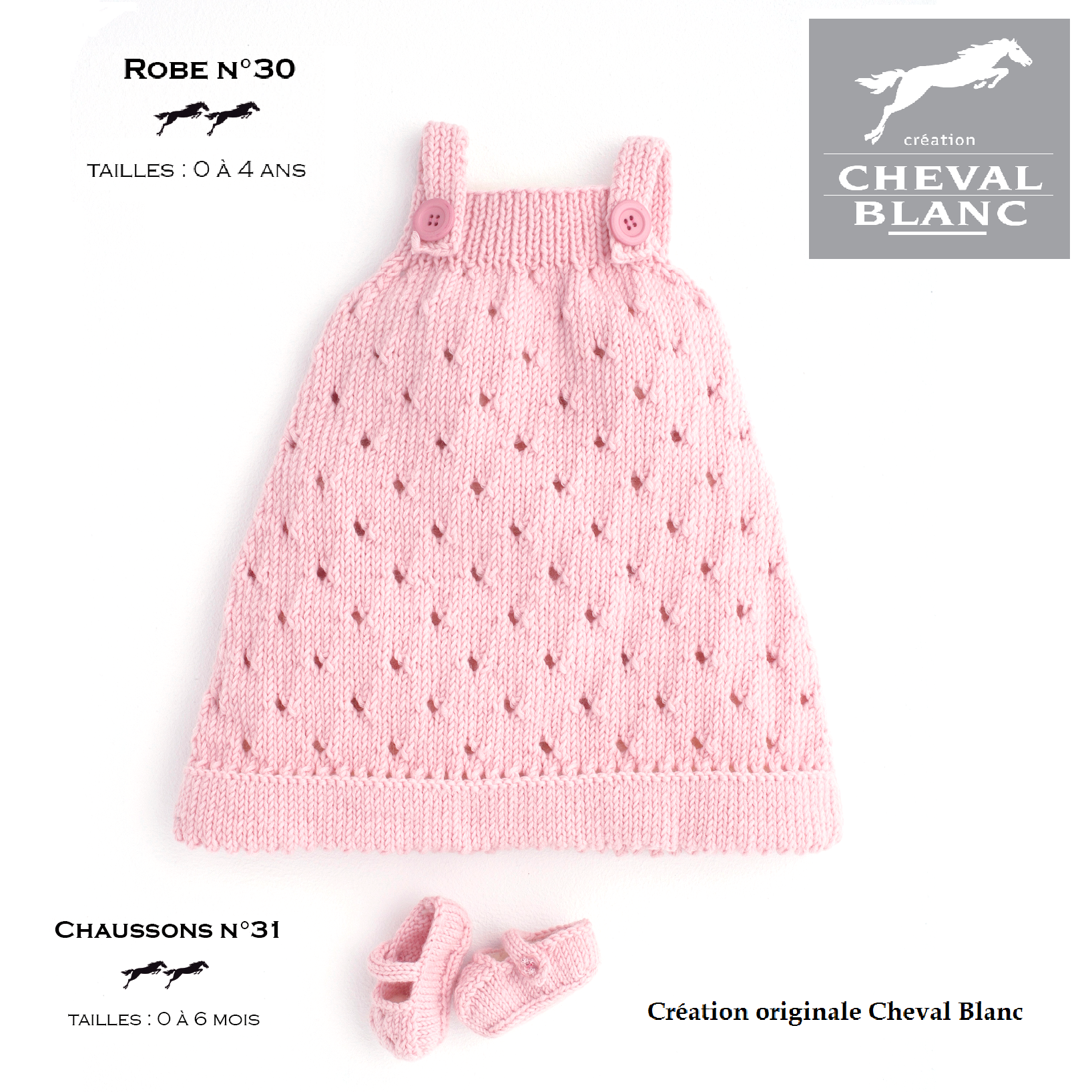 Kit Tricot Robe Et Chaussons Pour Bebe Et Petite Fille Laine Merinos