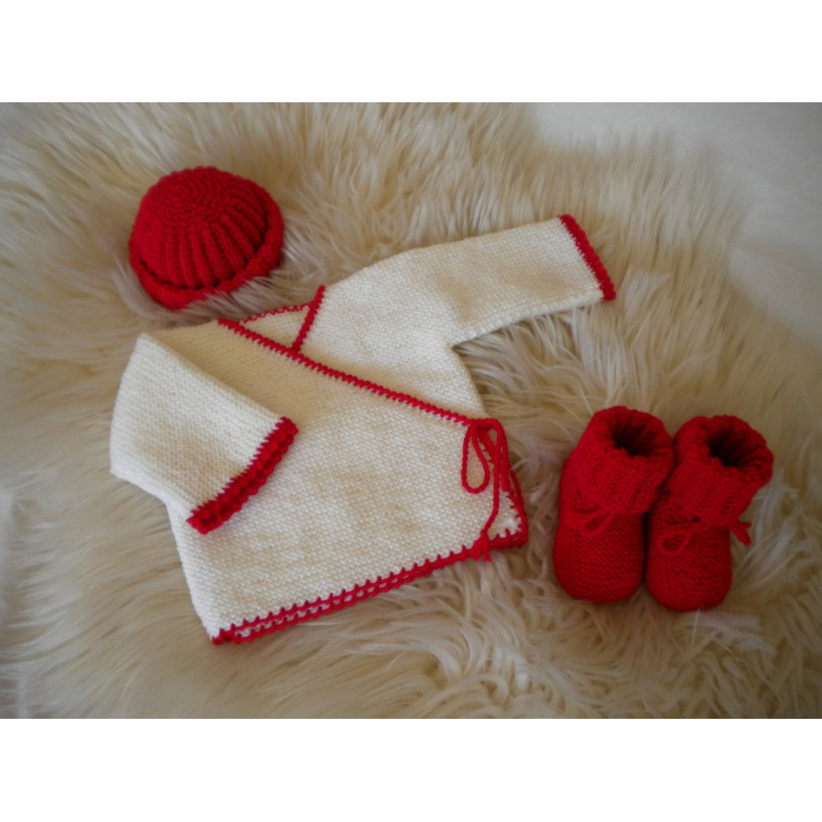 Ensemble blanc / rouge vif