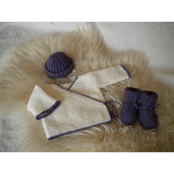 Ensemble blanc / violet