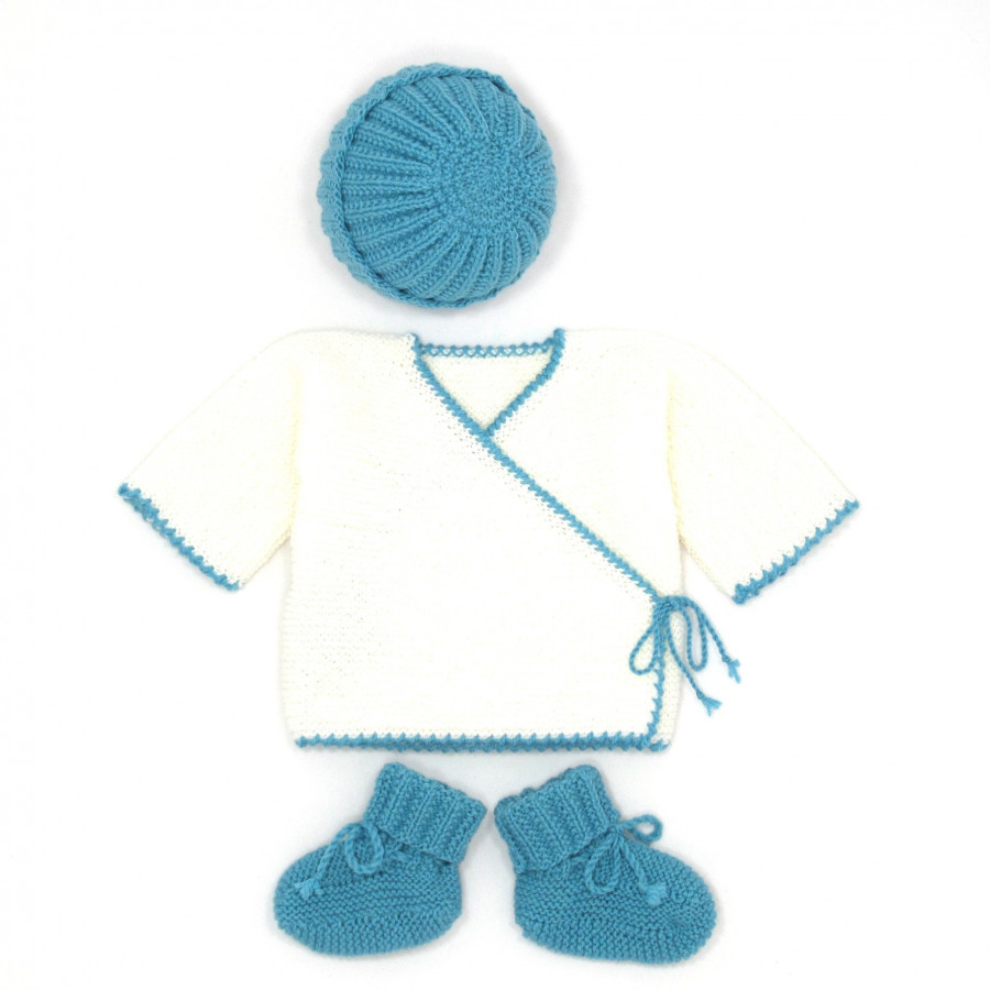 Ensemble blanc / turquoise