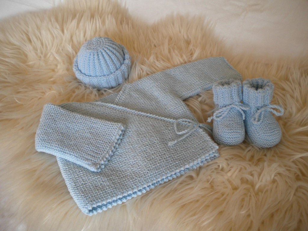 Ensemble Brassiere Uni Garcon Bleu Tricote Main En 100 Laine Merinos Ensemble Brassiere Uni Garcon Bleu Tricote Main En 100 Laine Merinos