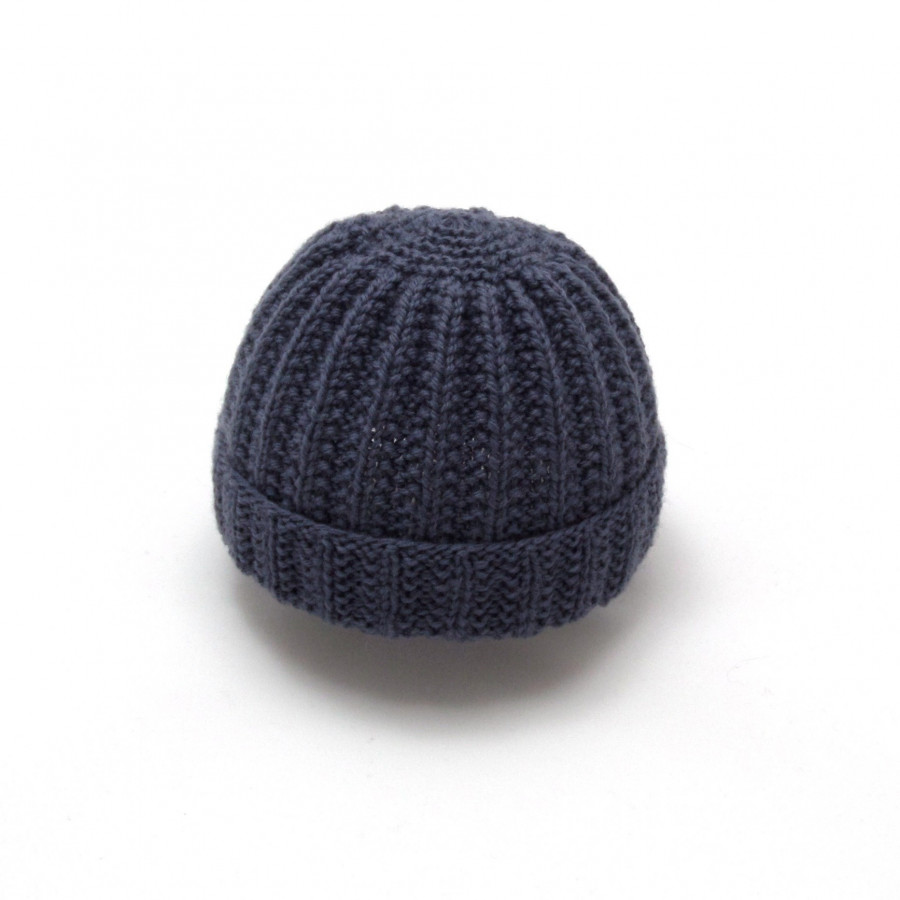 Bonnet rond bébé laine anthracite Bonnet rond bébé laine anthracite