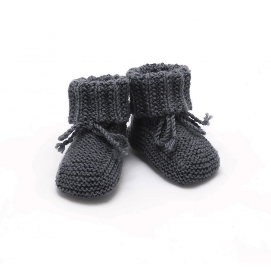 Chaussons anthracite laine mérinos Chaussons anthracite laine mérinos