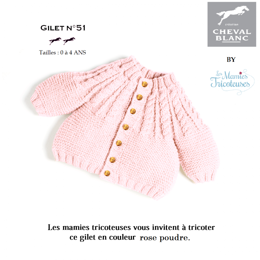 variante Gilet 51 rose poudre