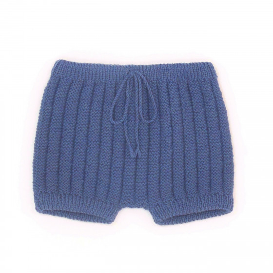 Culotte courte laine indigo