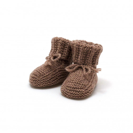 Chaussons taupe laine mérinos