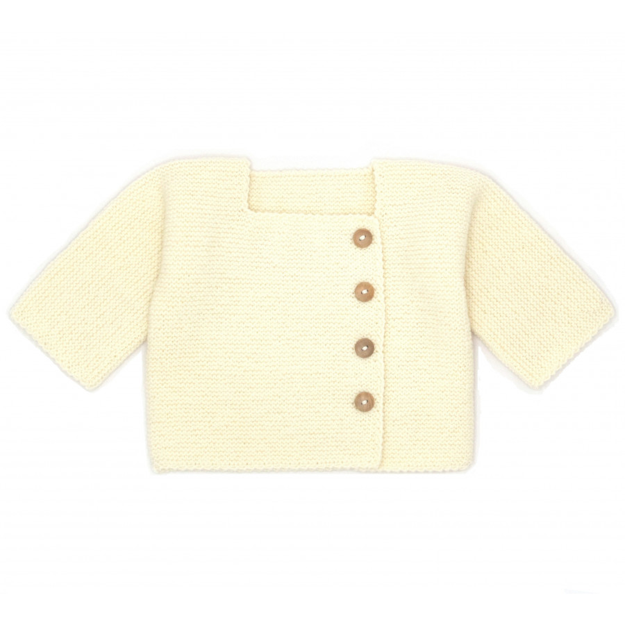 Gilet Asymétrique laine naturelle écru Gilet Asymétrique laine naturelle écru