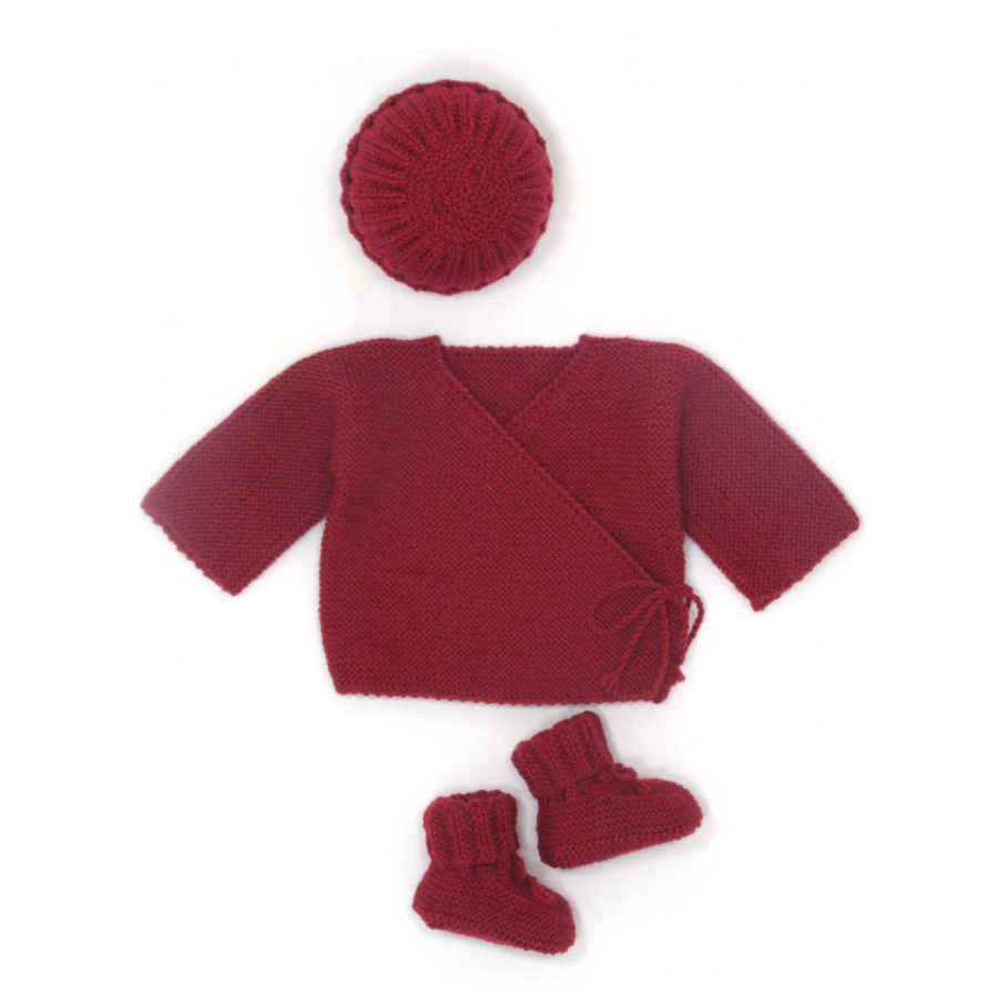 Ensemble Brassière laine rouge basque Ensemble Brassière laine rouge basque