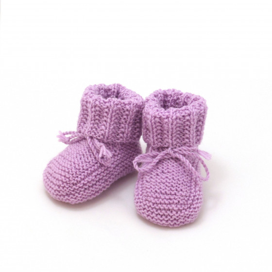 Chaussons bébé parme laine mérinos