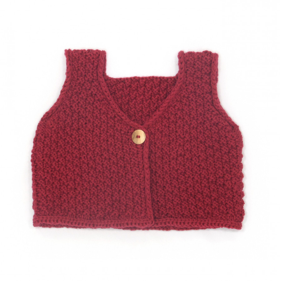 Gilet de berger rouge basque