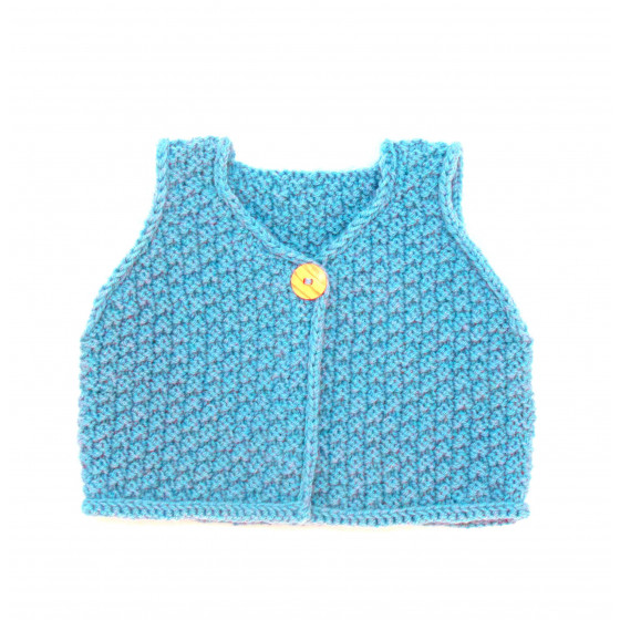 Gilet de berger turquoise