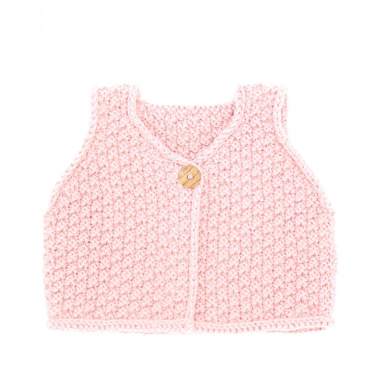 Gilet de berger rose poudre