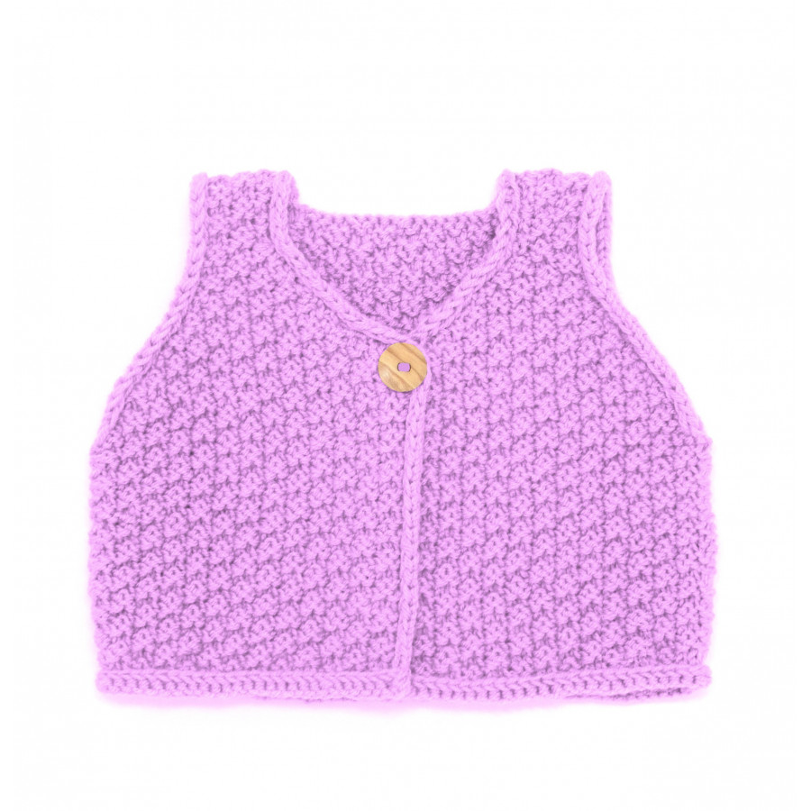 Gilet de berger bébé parme