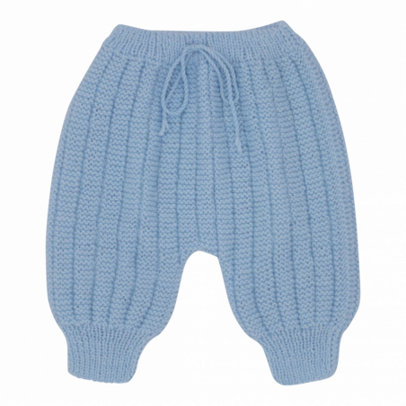 Pantalon Sarouel bébé laine bleu clair