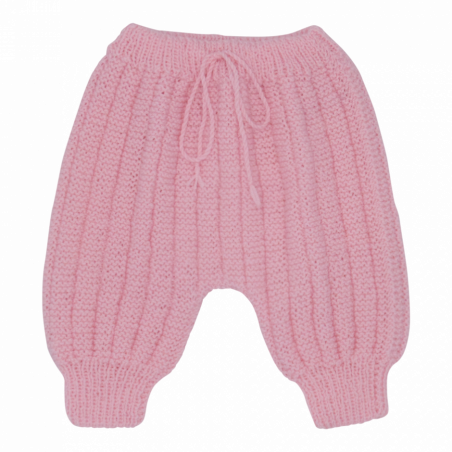 Pantalon Sarouel bébé laine rose
