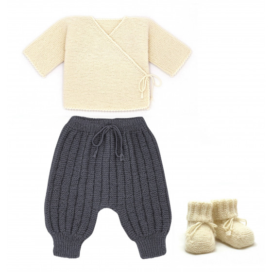 Ensemble de Naissance ecru anthracite