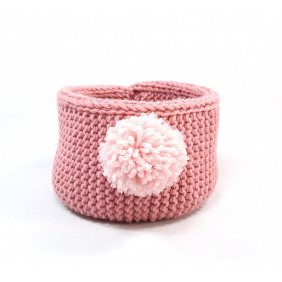 accessoire amovible : pompon rose poudre