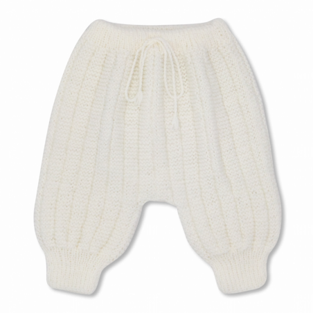 Pantalon Sarouel bébé laine blanc