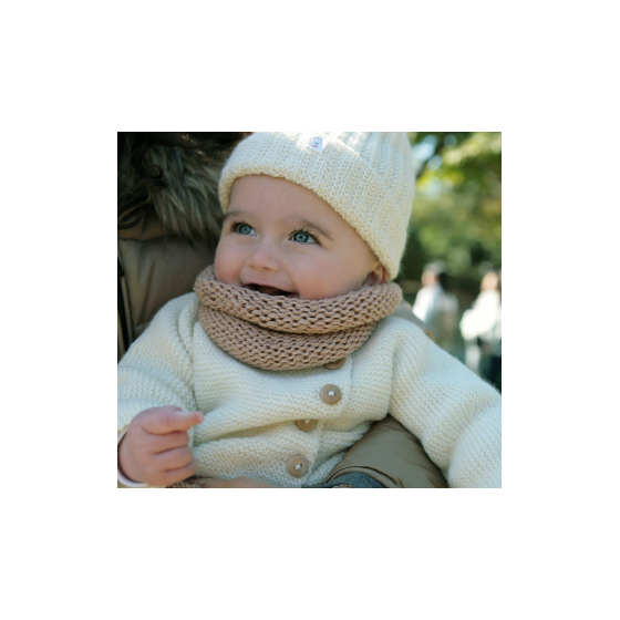 Snood Tour de cou merinos naturel ecru