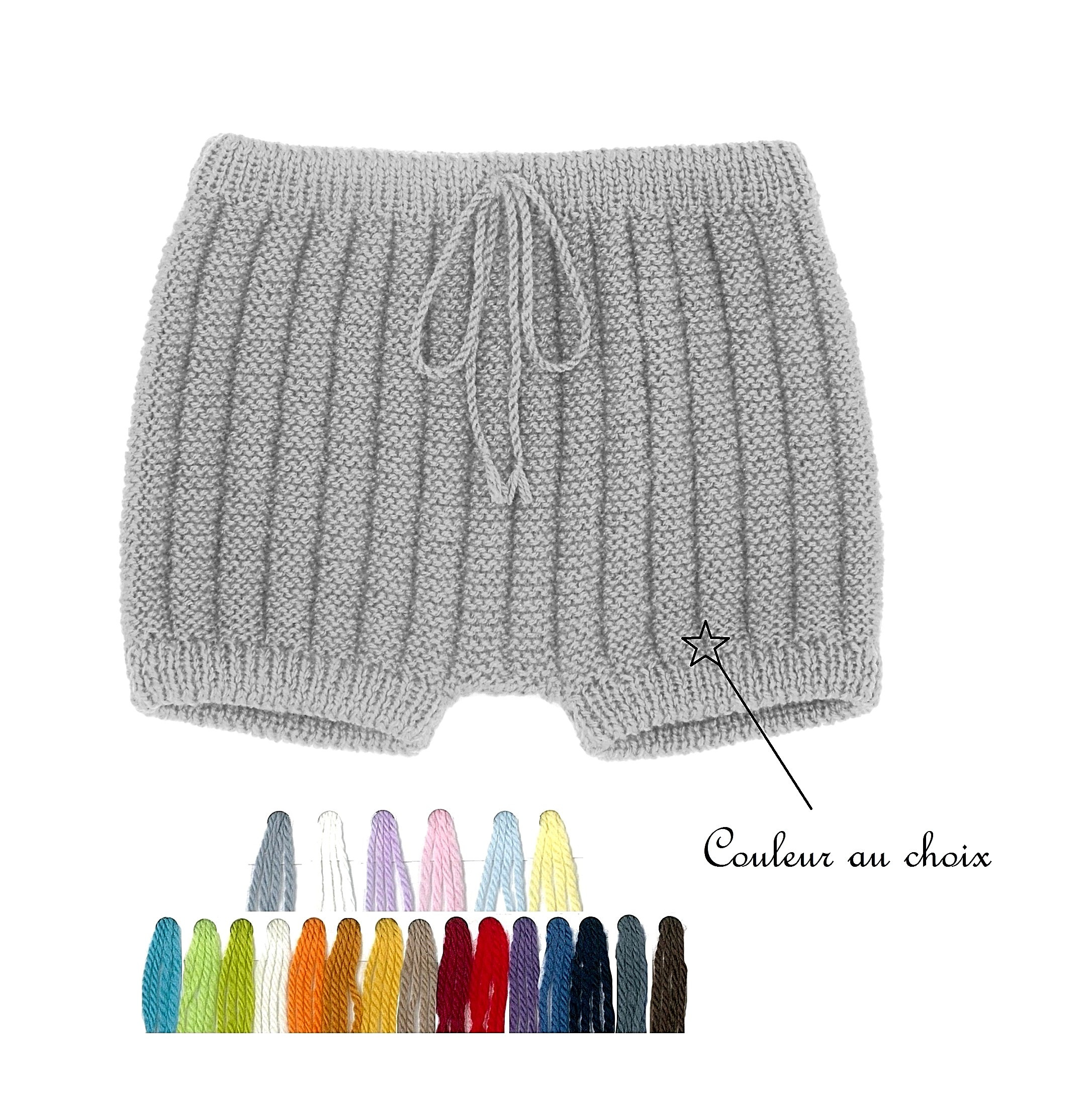 Bloomer Culotte Courte Short Tricote Main En Laine Merinos Bloomer Culotte Courte Short Tricote Main En Laine Merinos