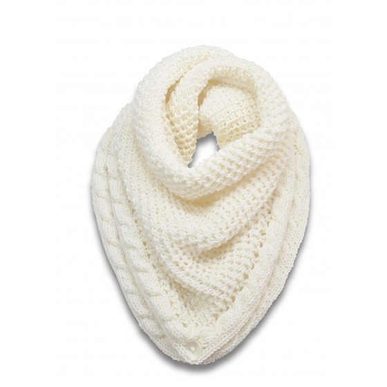 Châle Snood triangle blanc crème