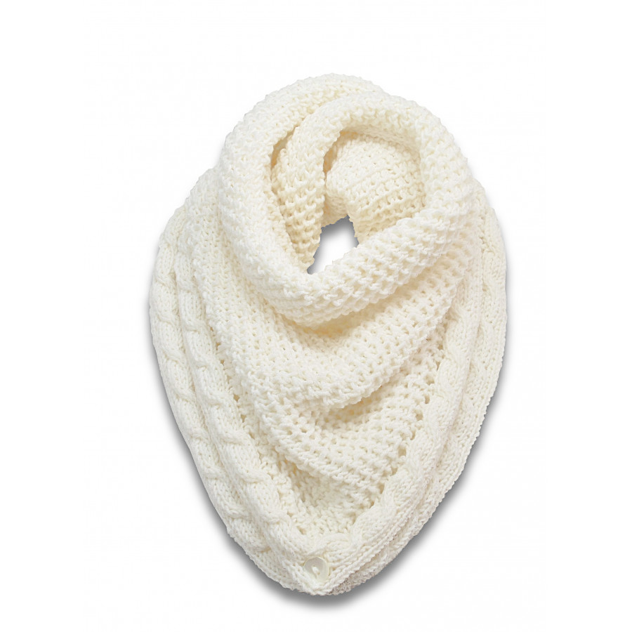 Châle Snood triangle blanc crème