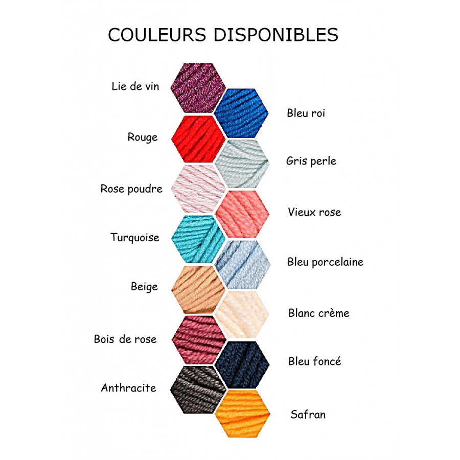 couleurs disponibles