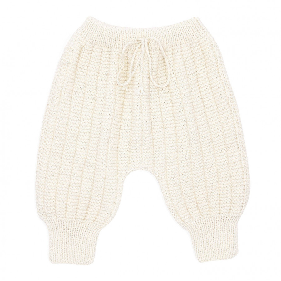 Pantalon Sarouel bébé laine ivoire Pantalon Sarouel bébé laine ivoire
