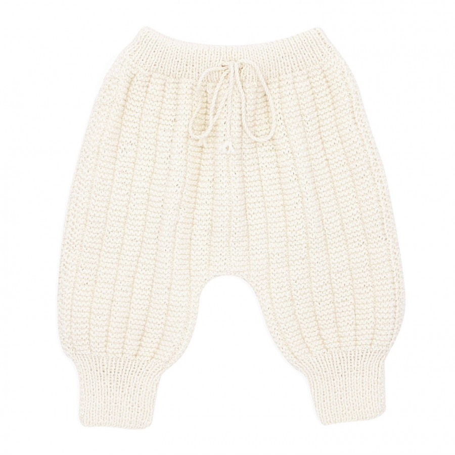 Pantalon Sarouel bébé laine ivoire