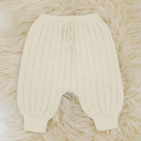 Pantalon Sarouel écru laine naturelle