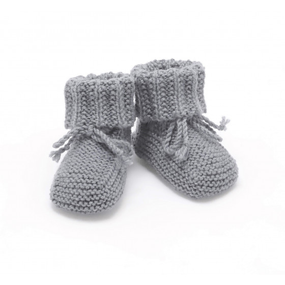 Chaussons bébé souris laine mérinos