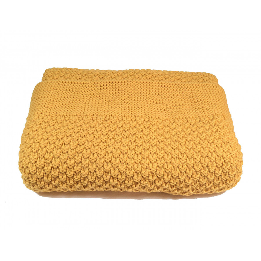 Couverture bébé laine moutarde Couverture bébé laine moutarde