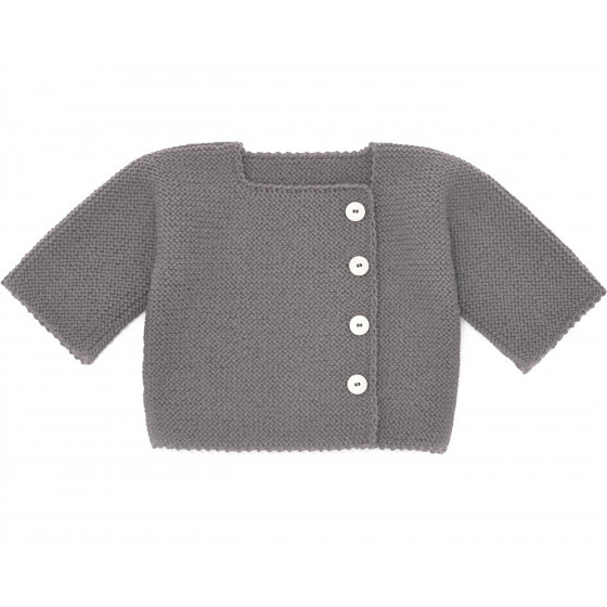 Brassière bébé naissance point mousse 0/1 mois - Gris - Made in Bébé