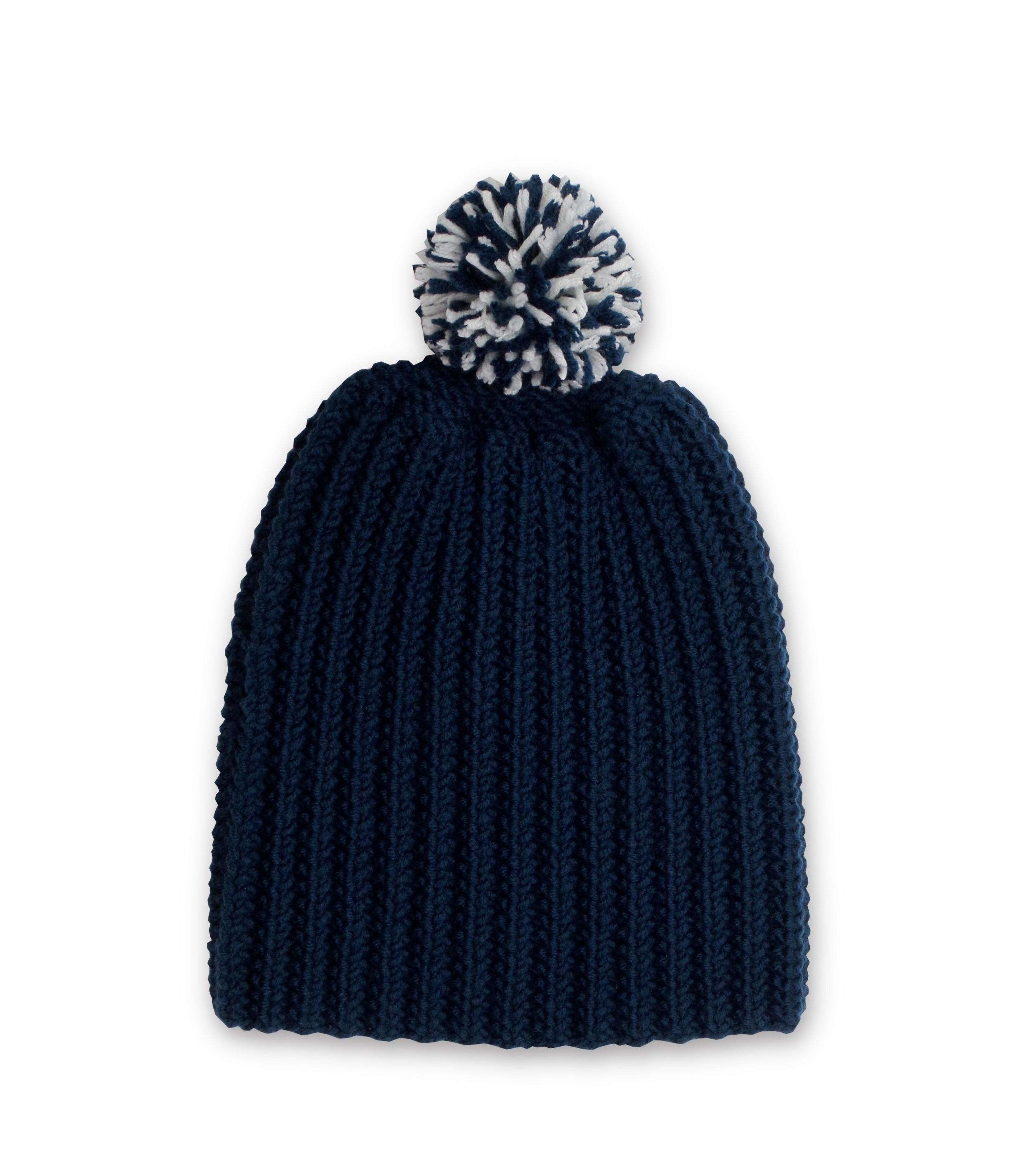Bonnet Tricoté Main Par Des Mamies bonnet rond bleu foncé bébé enfant tricoté à la main en 100% laine mérinos