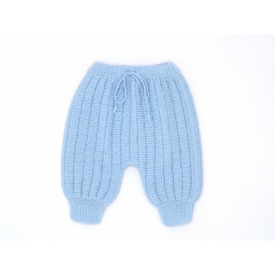 Pantalon Sarouel bébé laine bleu clair