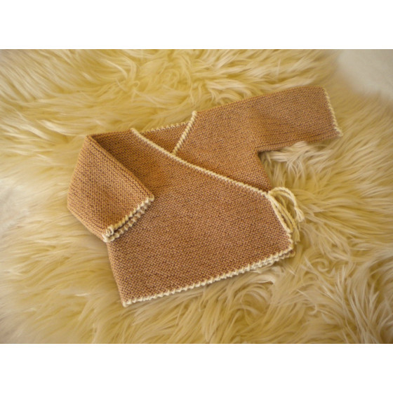 Brassière bébé laine écrue bi-color