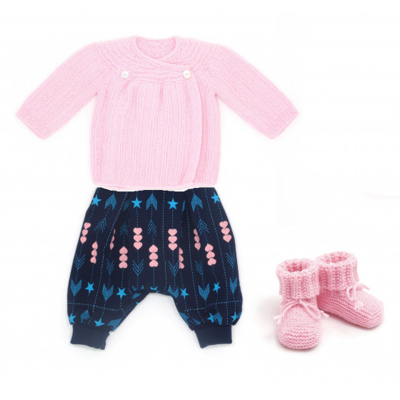 Ensemble rose et bleu marine