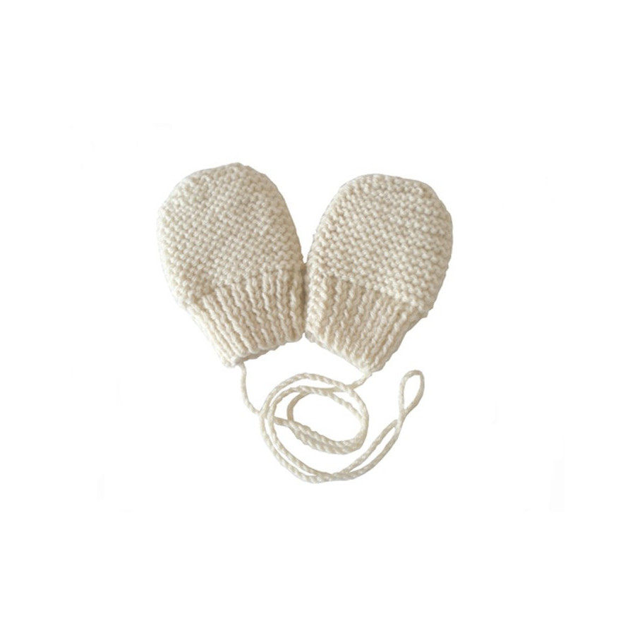 Moufles fille blush en tricot fantaisie ajouré laine mérinos et cachemire :  Accessoires bébé