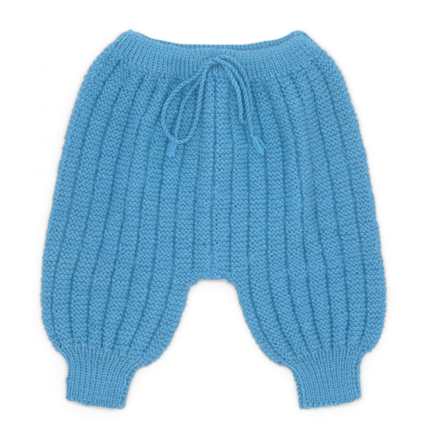 Pantalon Sarouel bébé laine turquoise