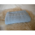 Couverture bébé laine bleu clair