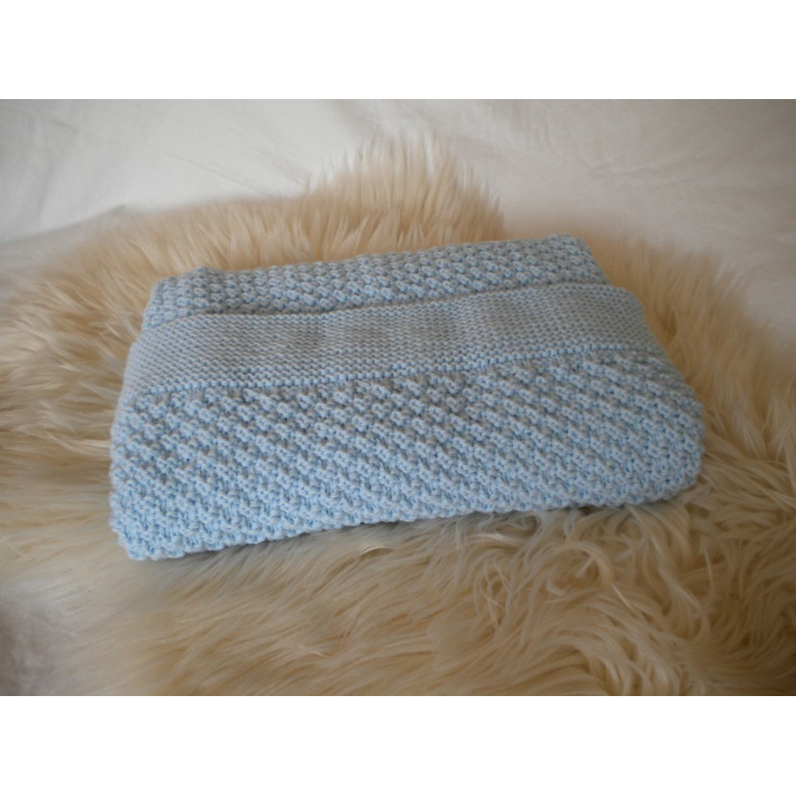 Couverture bébé laine bleu clair Couverture bébé laine bleu clair