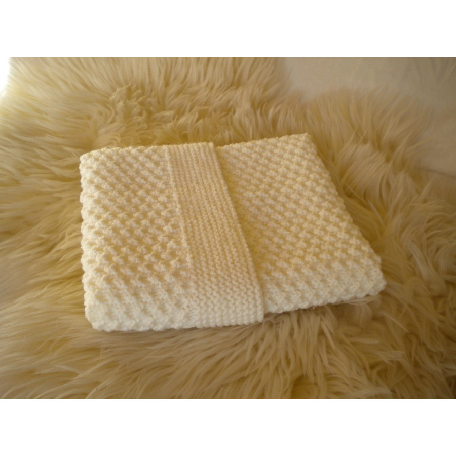 Couverture bébé laine blanc Couverture bébé laine blanc