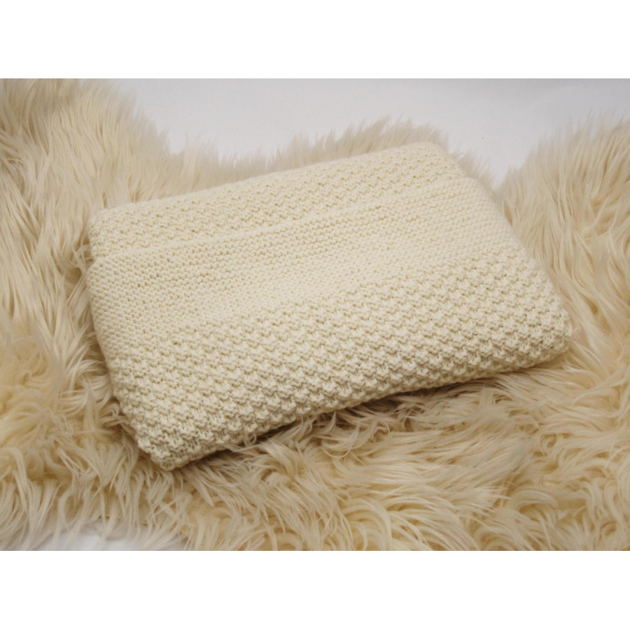 Couverture bébé laine écrue Couverture bébé laine écrue