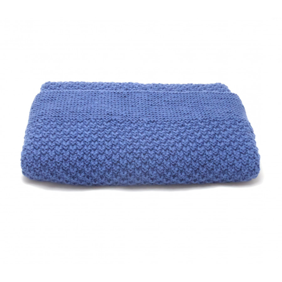 Couverture bébé laine indigo Couverture bébé laine indigo