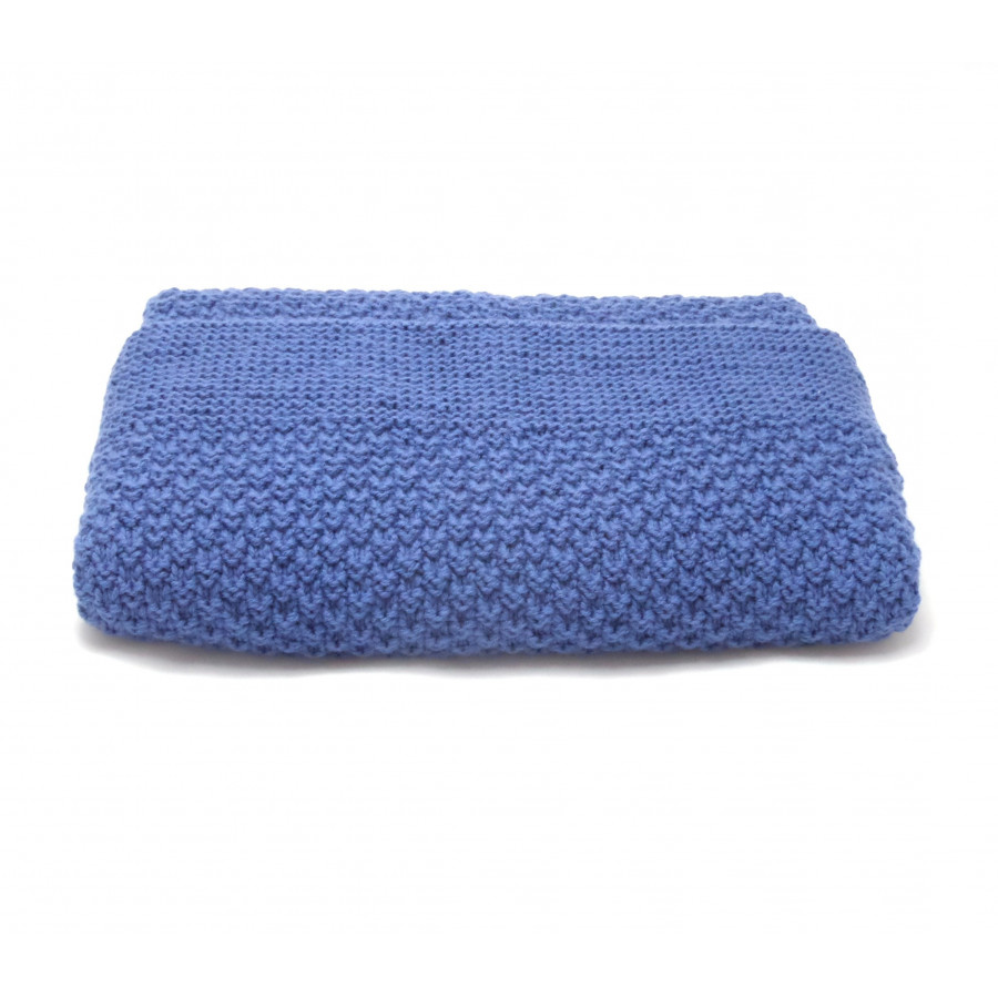 Couverture bébé laine indigo