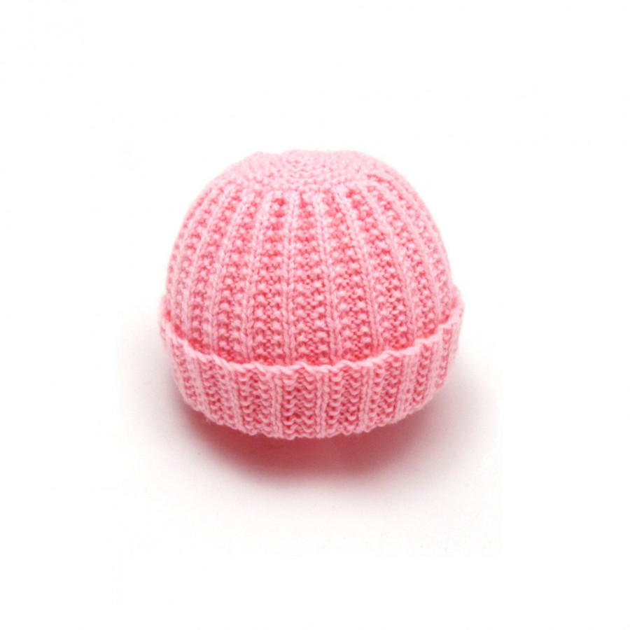 Bonnet rond bébé laine rose Bonnet rond bébé laine rose