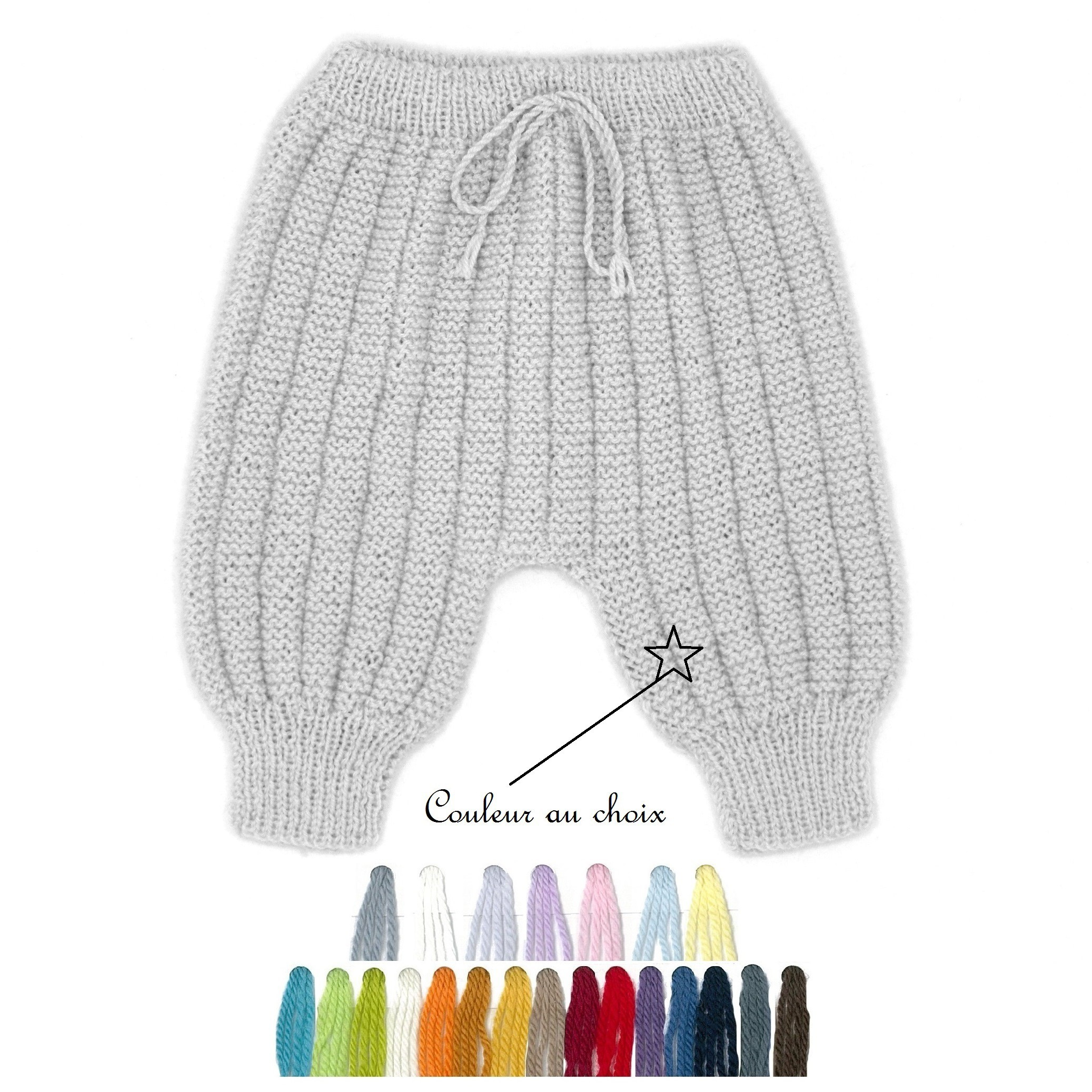 Pantalon Sarouel Bebe Au Choix Tricote A La Main 100 Laine Merinos Pantalon Sarouel Bebe Au Choix Tricote A La Main 100 Laine Merinos